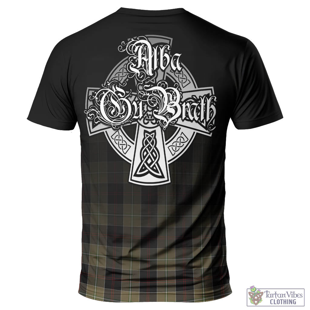 Tartan Vibes Clothing Dunlop Hunting Tartan T-Shirt Featuring Alba Gu Brath Family Crest Celtic Inspired