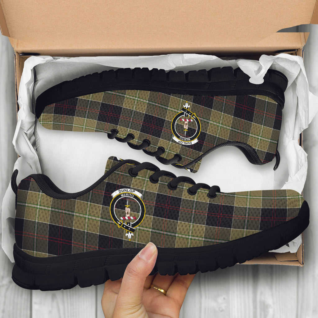 Dunlop Hunting Tartan Sneakers with Family Crest - Tartan Vibes Clothing