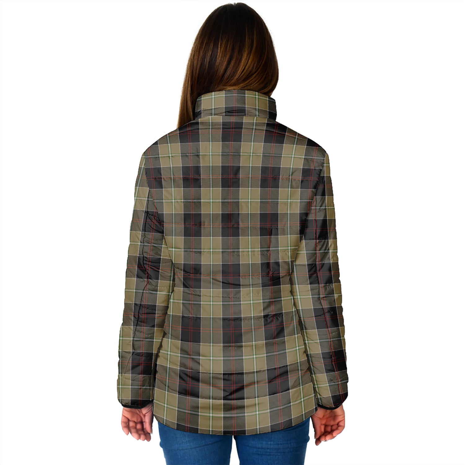 Dunlop Hunting Tartan Padded Jacket with Family Crest - Tartanvibesclothing