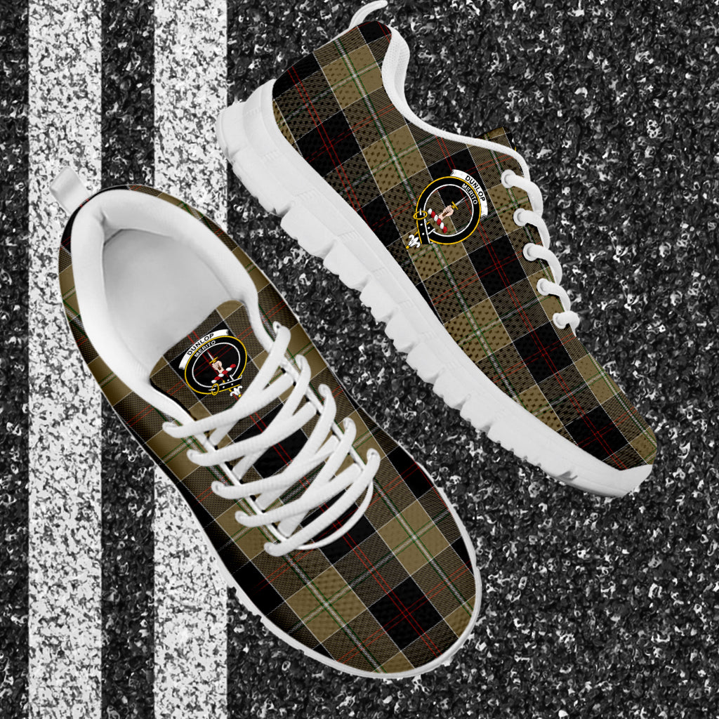 Dunlop Hunting Tartan Sneakers with Family Crest - Tartan Vibes Clothing