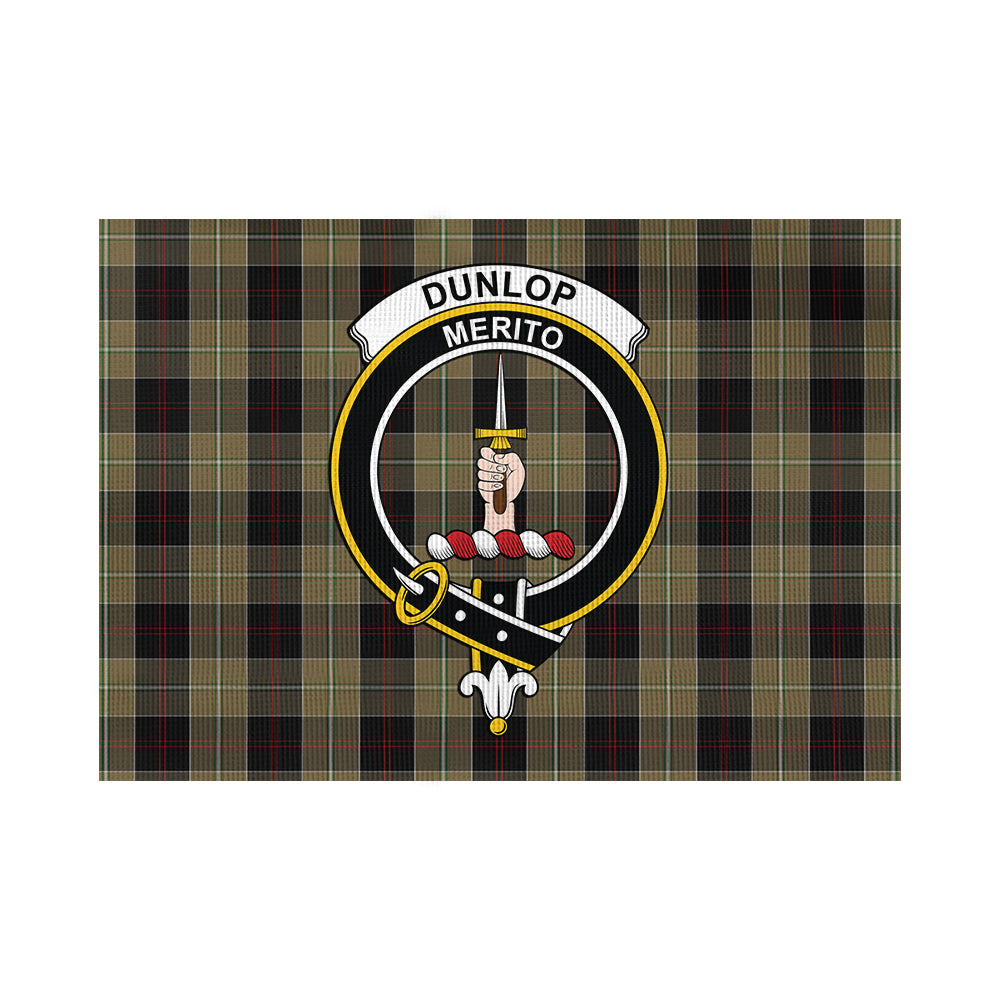 Dunlop Hunting Tartan Flag with Family Crest - Tartan Vibes Clothing