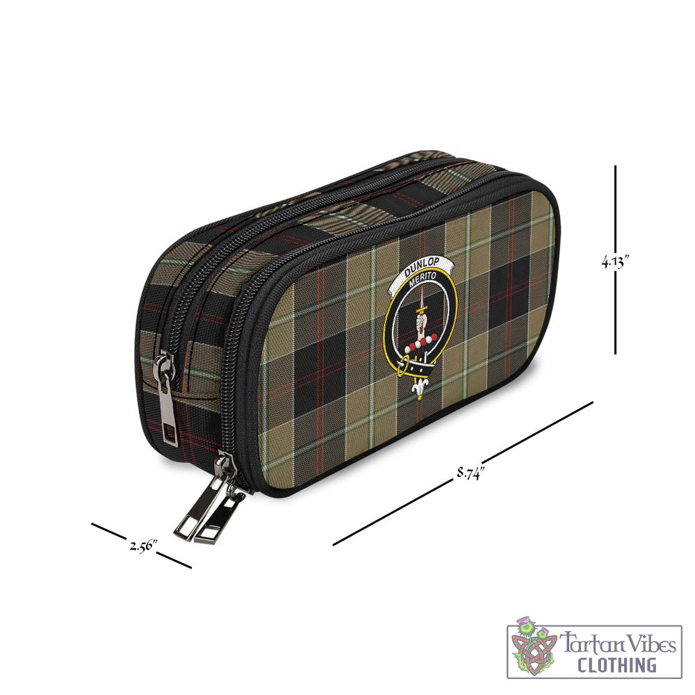 Tartan Vibes Clothing Dunlop Hunting Tartan Pen and Pencil Case with Family Crest