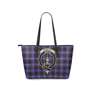 Dunlop Modern Tartan Leather Tote Bag with Family Crest