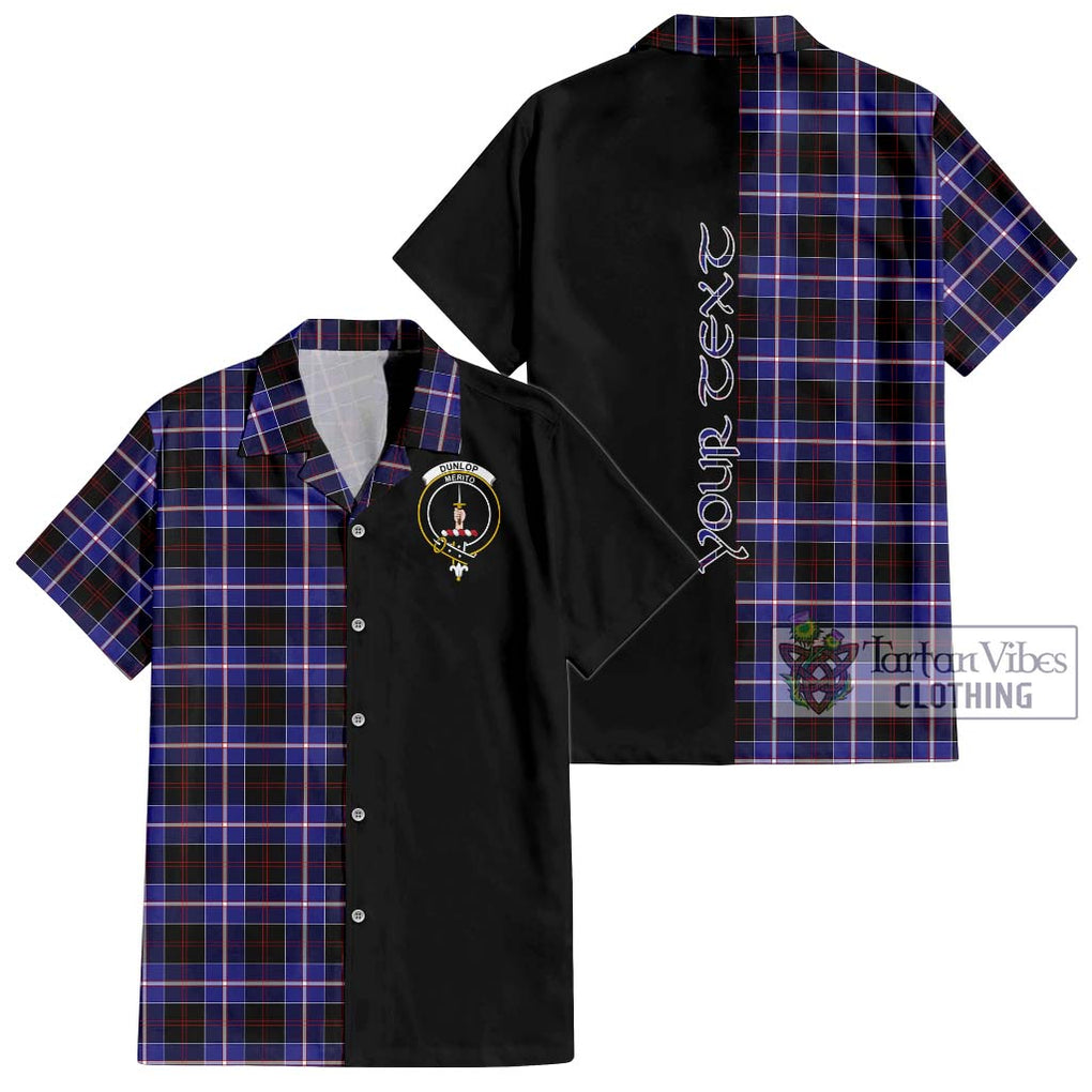 Dunlop Modern Tartan Short Sleeve Button Shirt with Family Crest and Half Of Me Style Kid - Tartanvibesclothing Shop