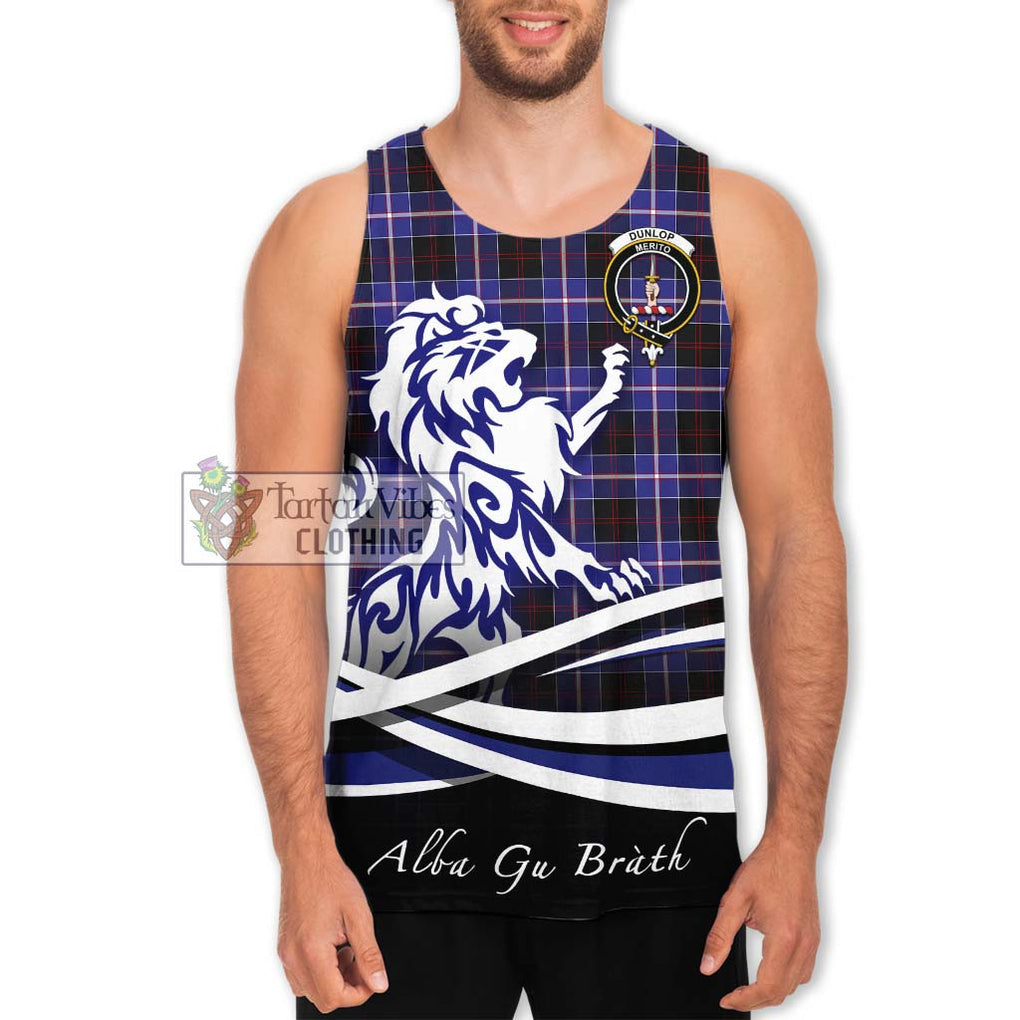 Dunlop Modern Tartan Men's Tank Top with Alba Gu Brath Regal Lion Emblem Men - Tartanvibesclothing Shop