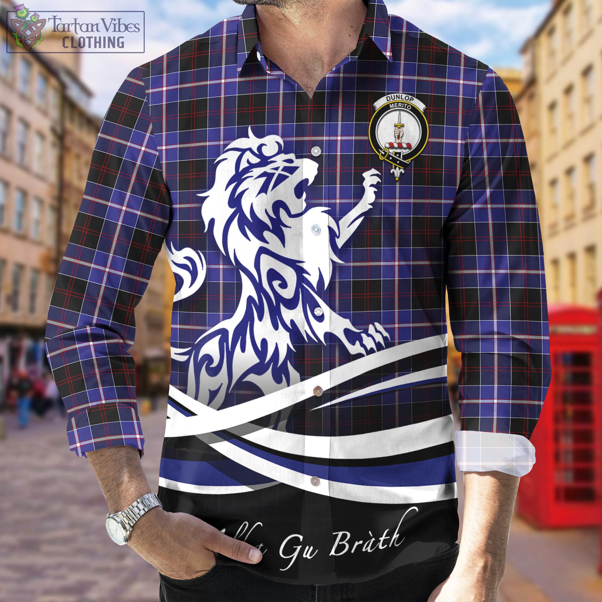 dunlop-modern-tartan-long-sleeve-button-up-shirt-with-alba-gu-brath-regal-lion-emblem