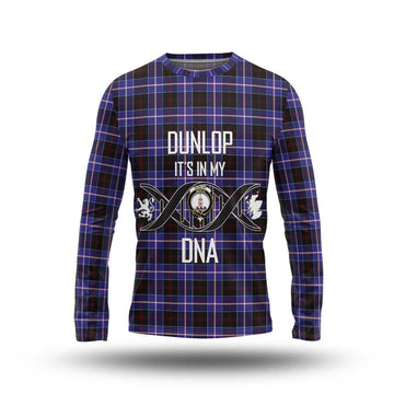 Dunlop Modern Tartan Long Sleeve T-Shirt with Family Crest DNA In Me Style