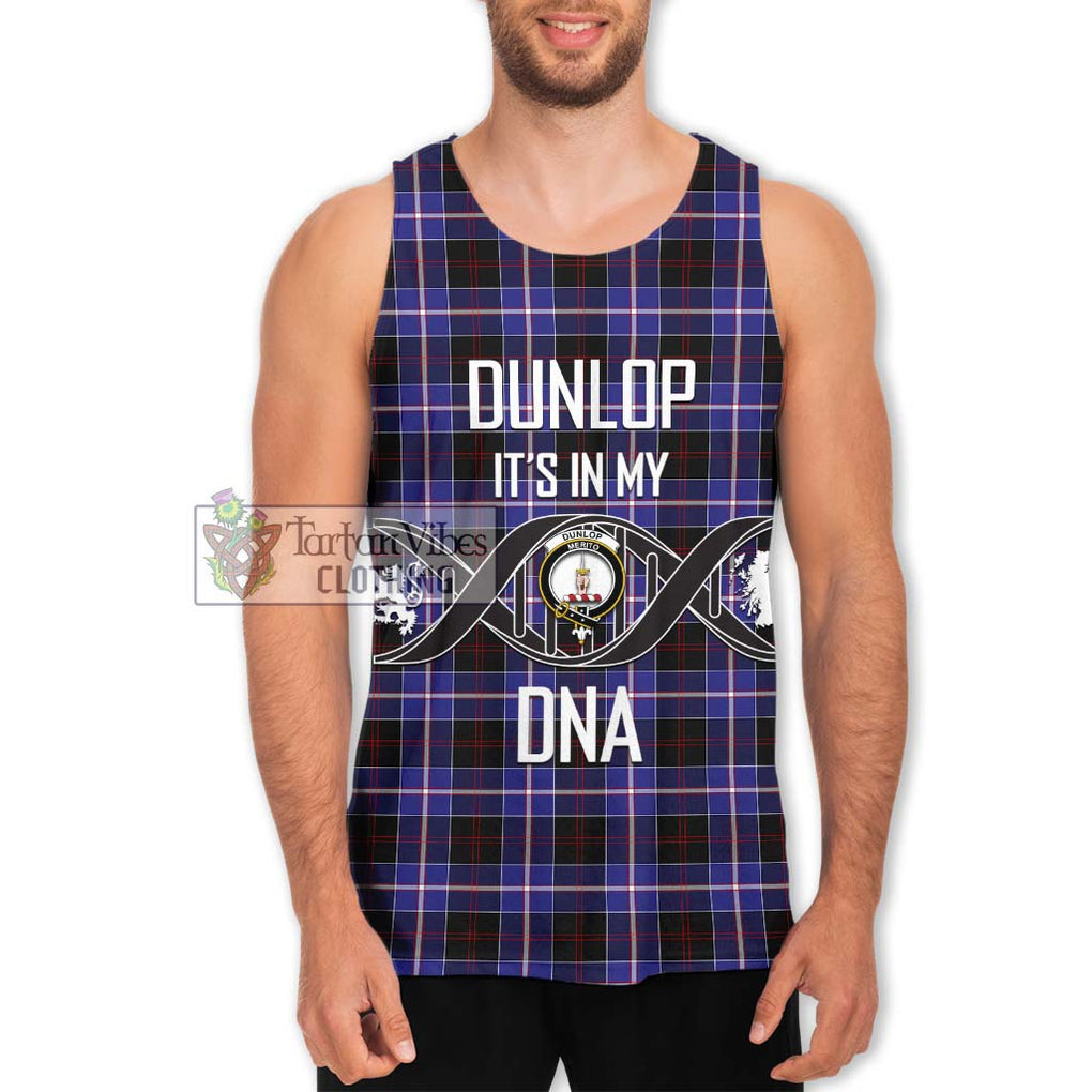 Dunlop Modern Tartan Men's Tank Top with Family Crest DNA In Me Style Men - Tartanvibesclothing Shop