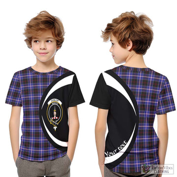 Dunlop Modern Tartan Kid T-Shirt with Family Crest Circle Style