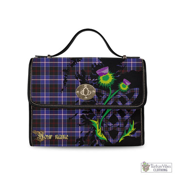 Dunlop Modern Tartan Waterproof Canvas Bag with Scotland Map and Thistle Celtic Accents