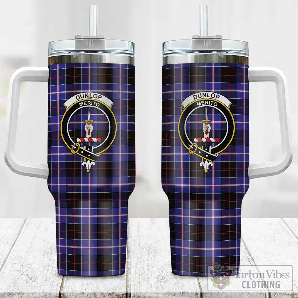 Tartan Vibes Clothing Dunlop Modern Tartan and Family Crest Tumbler with Handle