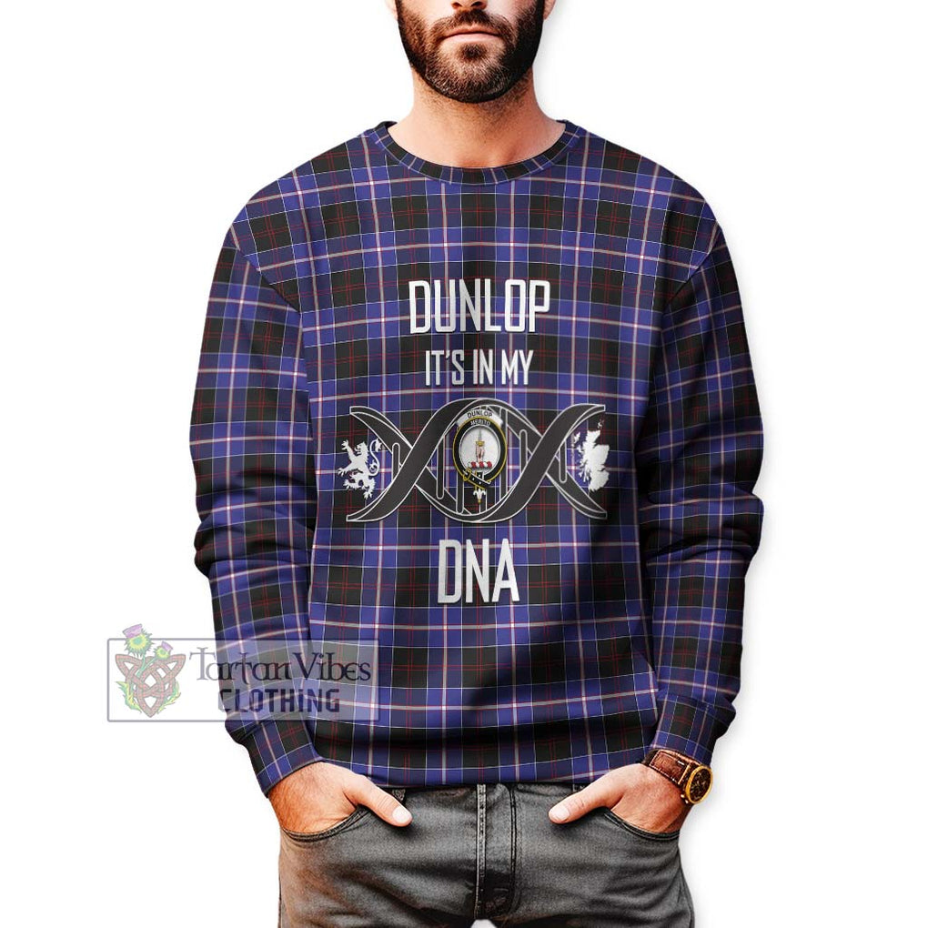 Dunlop Modern Tartan Sweatshirt with Family Crest DNA In Me Style Unisex - Tartanvibesclothing Shop