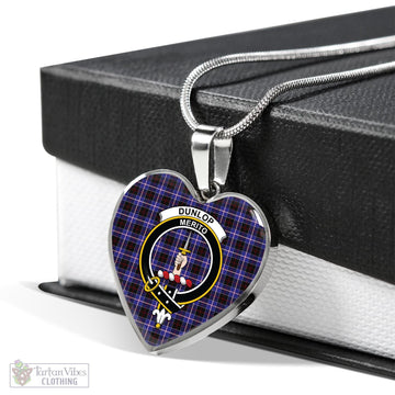 Dunlop Modern Tartan Heart Necklace with Family Crest