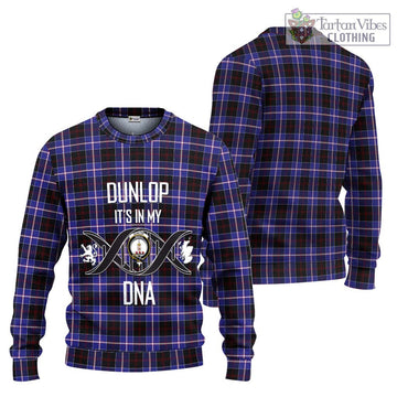 Dunlop Modern Tartan Ugly Sweater with Family Crest DNA In Me Style