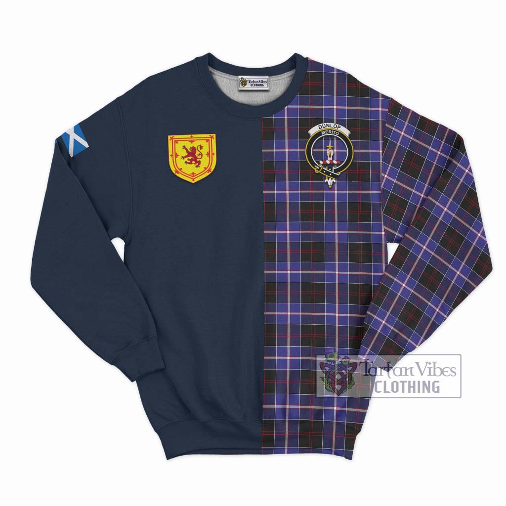 Tartan Vibes Clothing Dunlop Modern Tartan Sweatshirt with Scottish Lion Royal Arm Half Style