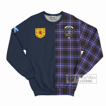 Dunlop Modern Tartan Sweatshirt with Scottish Lion Royal Arm Half Style