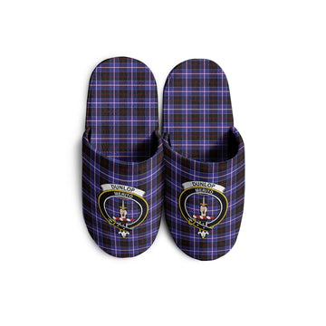 Dunlop Modern Tartan Home Slippers with Family Crest