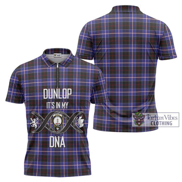 Dunlop Modern Tartan Zipper Polo Shirt with Family Crest DNA In Me Style