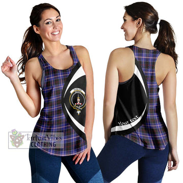 Dunlop Modern Tartan Women's Racerback Tanks with Family Crest Circle Style