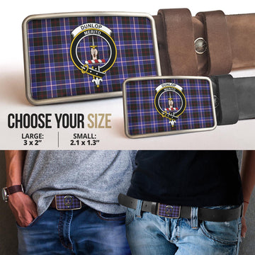 Dunlop Modern Tartan Belt Buckles with Family Crest