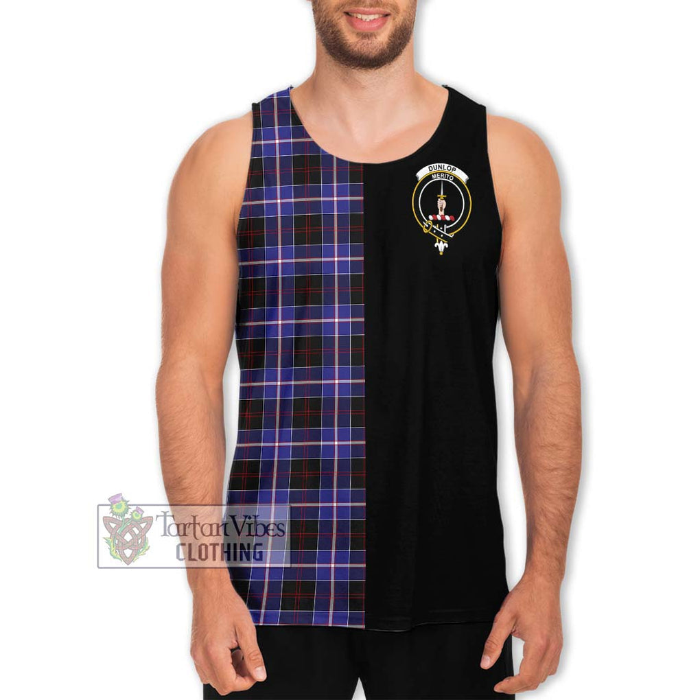 Dunlop Modern Tartan Men's Tank Top with Family Crest and Half Of Me Style Men - Tartanvibesclothing Shop