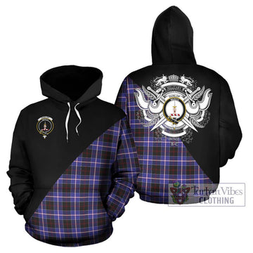 Dunlop Modern Tartan Hoodie with Family Crest and Military Logo Style