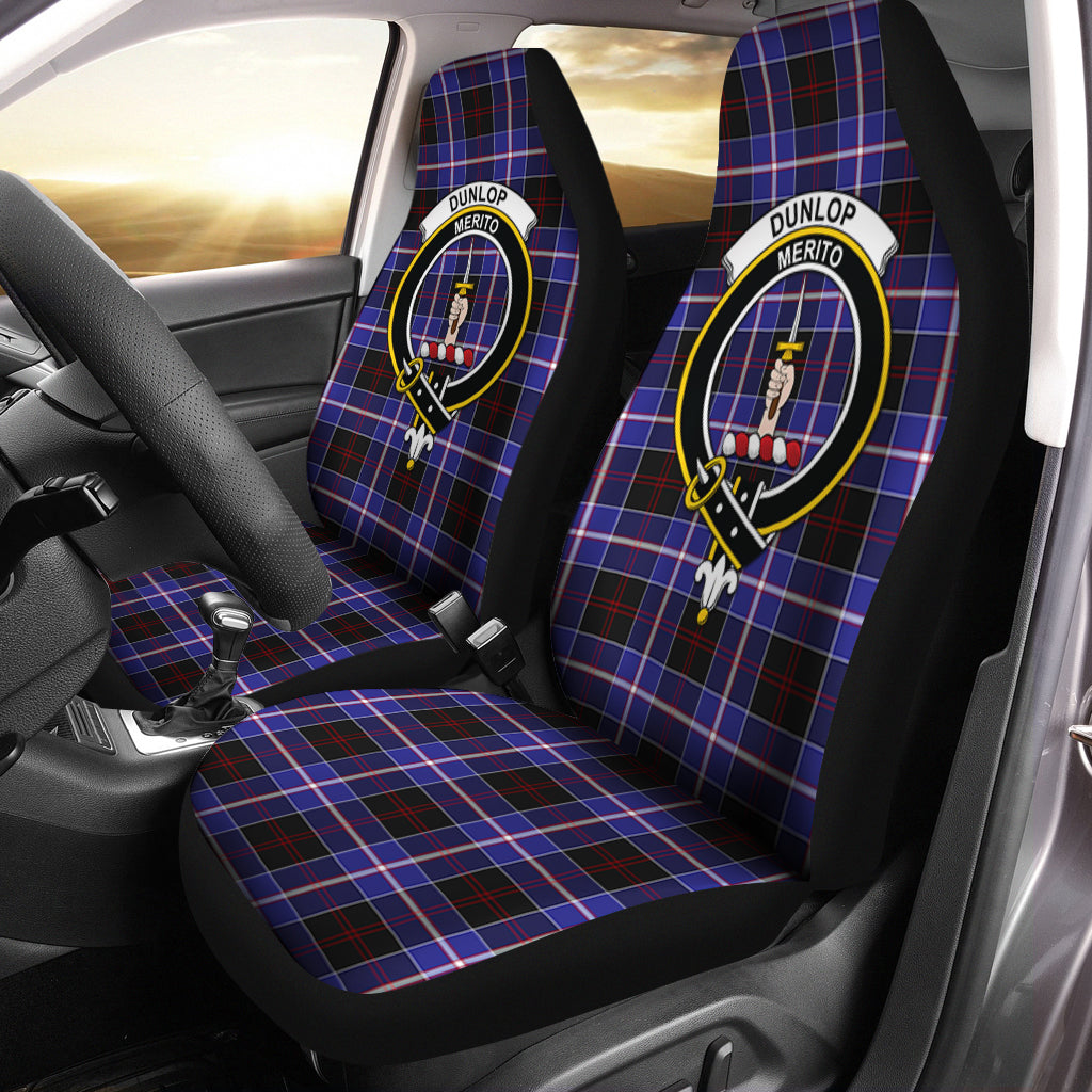 Dunlop Modern Tartan Car Seat Cover with Family Crest One Size - Tartanvibesclothing