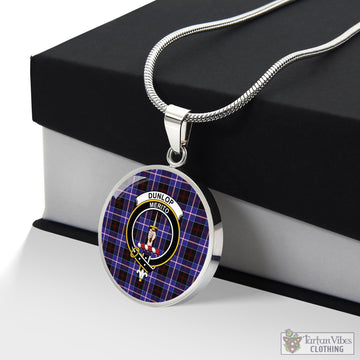 Dunlop Modern Tartan Circle Necklace with Family Crest