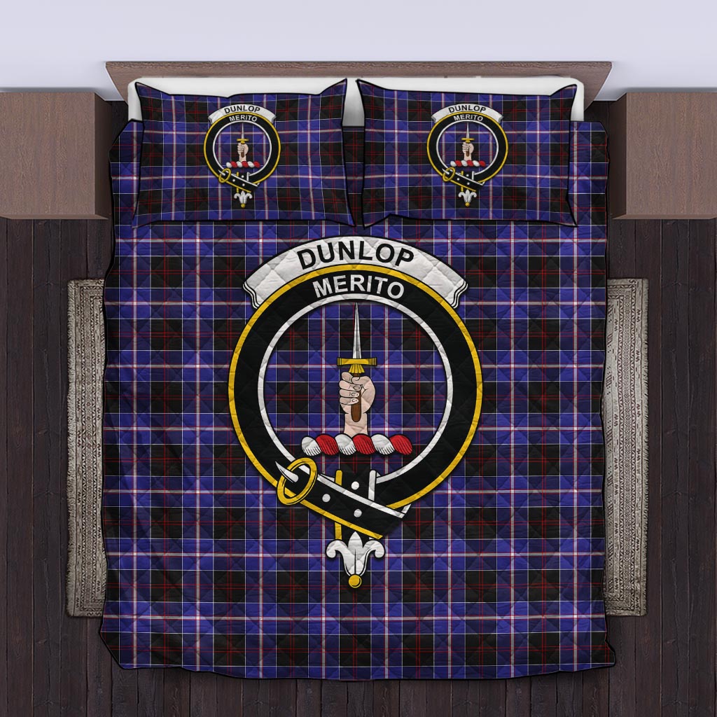 Dunlop Modern Tartan Quilt Bed Set with Family Crest Twin - Tartanvibesclothing