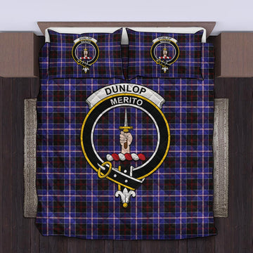 Dunlop Modern Tartan Quilt Bed Set with Family Crest