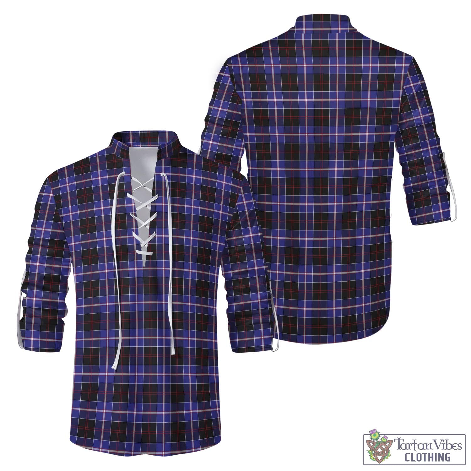 Tartan Vibes Clothing Dunlop Modern Tartan Men's Scottish Traditional Jacobite Ghillie Kilt Shirt