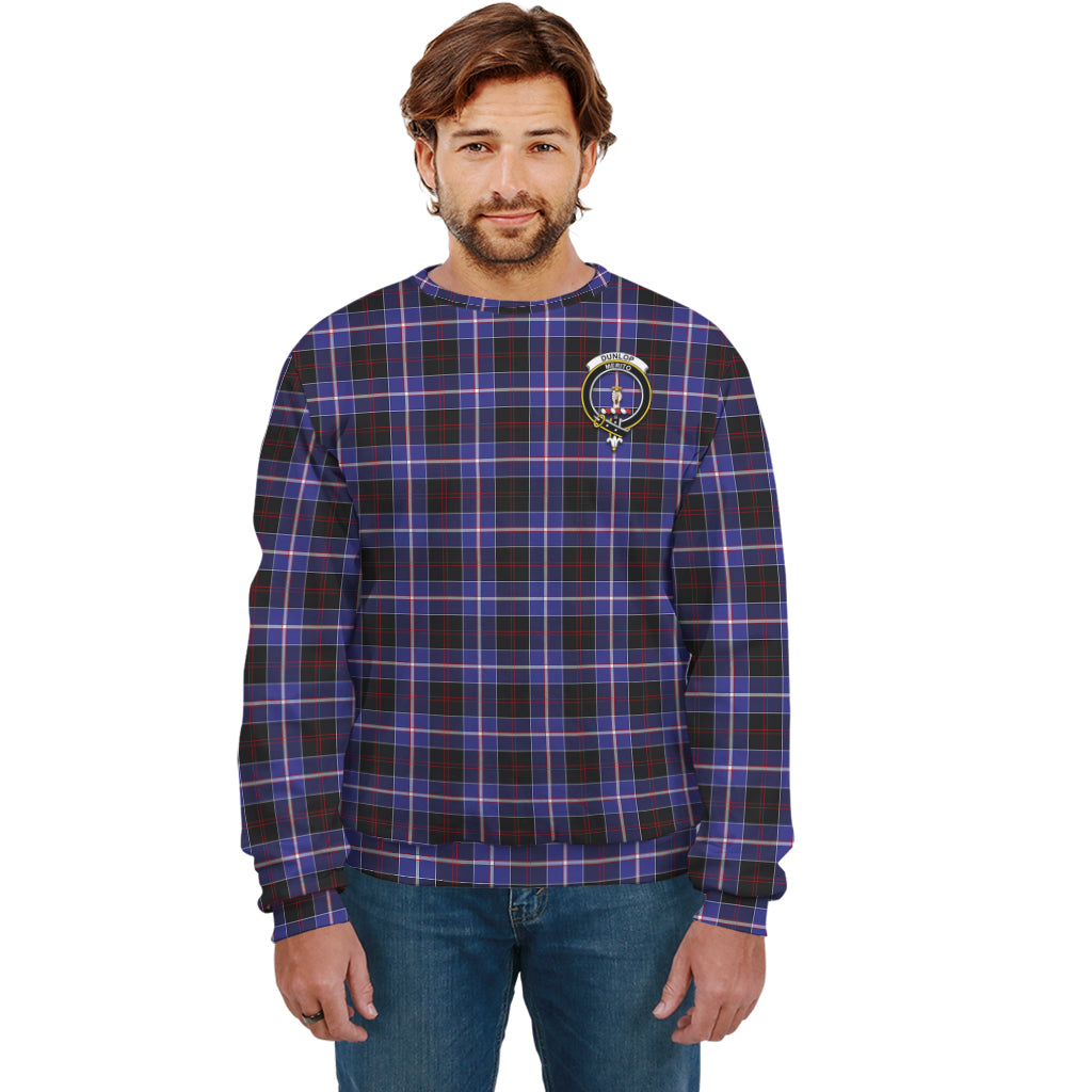 Dunlop Modern Tartan Sweatshirt with Family Crest Unisex - Tartan Vibes Clothing