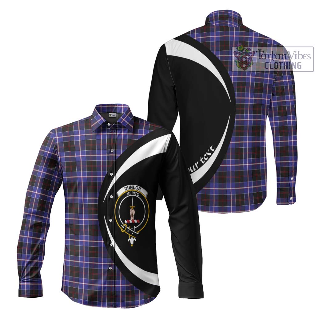 Dunlop Modern Tartan Long Sleeve Button Up with Family Crest Circle Style Men's Shirt S - Tartan Vibes Clothing