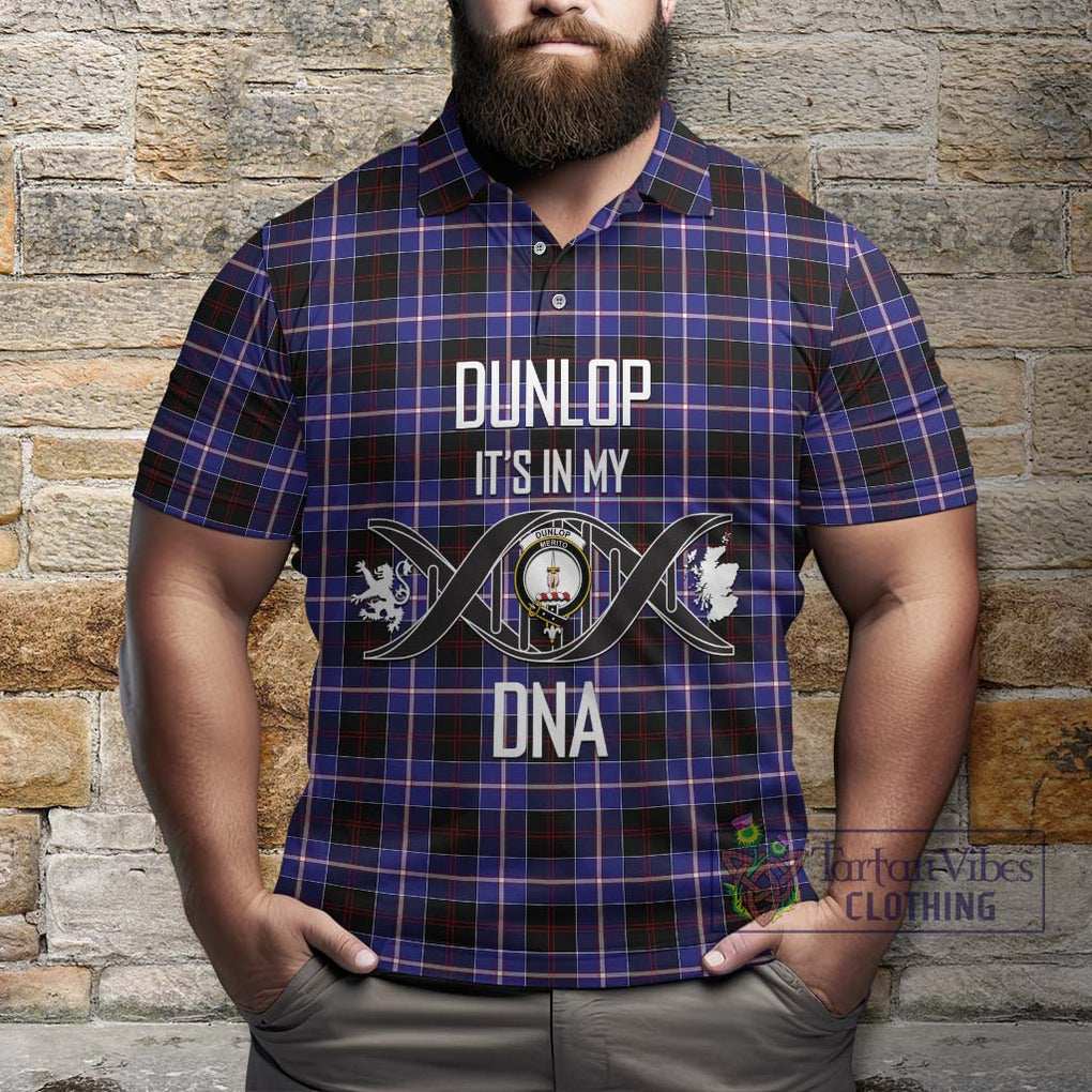 Dunlop Modern Tartan Polo Shirt with Family Crest DNA In Me Style Kid - Tartanvibesclothing Shop