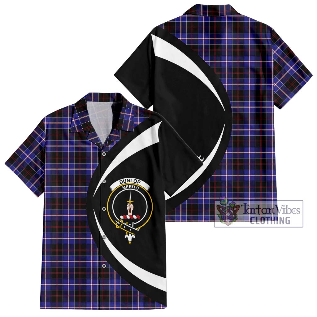 Dunlop Modern Tartan Short Sleeve Button Up with Family Crest Circle Style Kid - Tartan Vibes Clothing