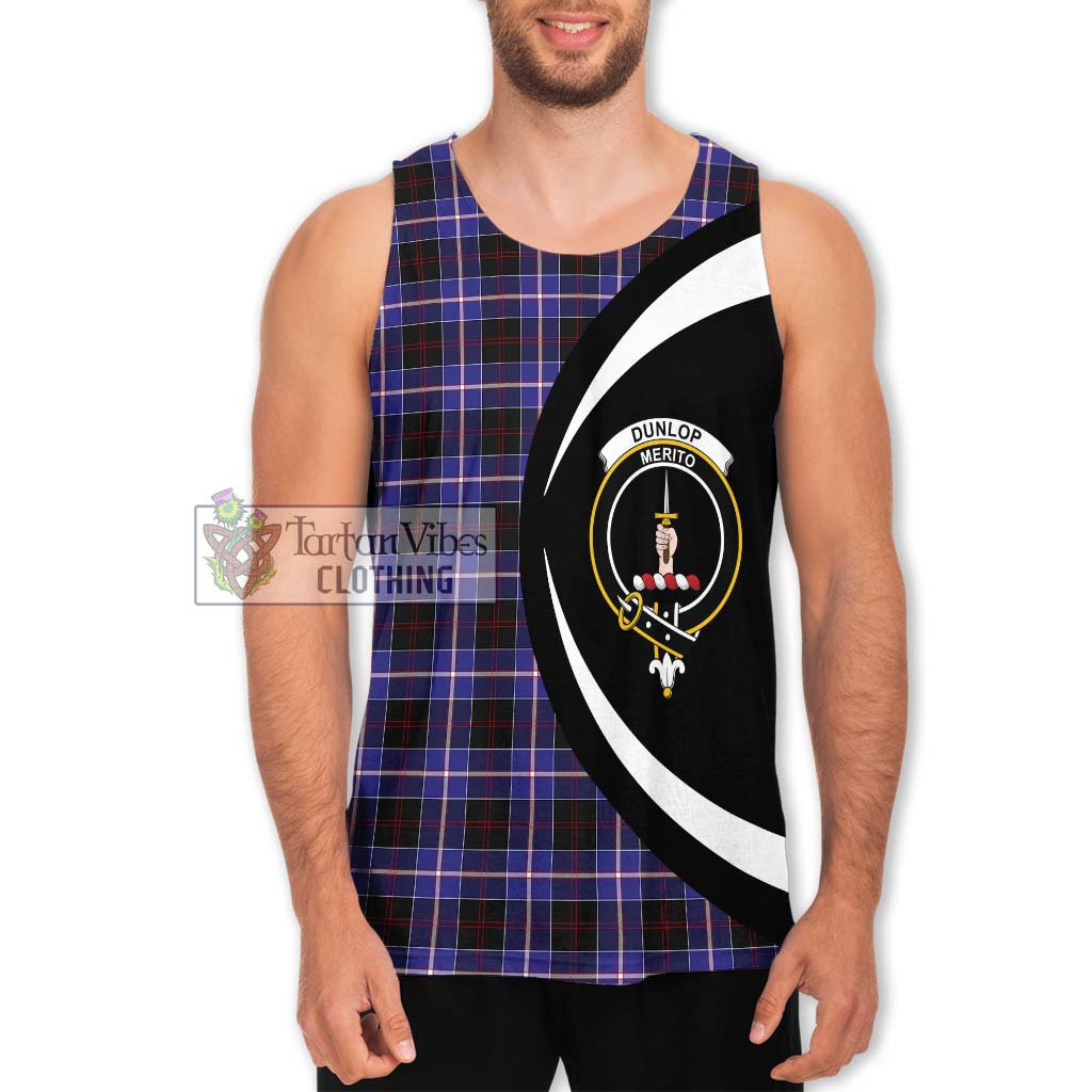 Dunlop Modern Tartan Men's Tank Top with Family Crest Circle Style Men - Tartan Vibes Clothing