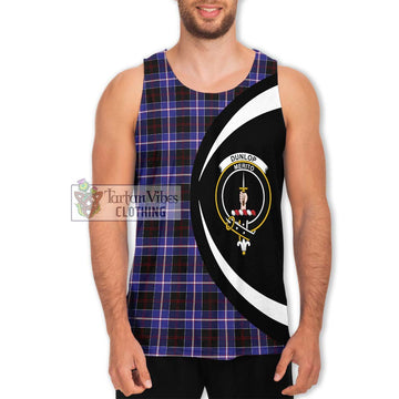 Dunlop Modern Tartan Men's Tank Top with Family Crest Circle Style