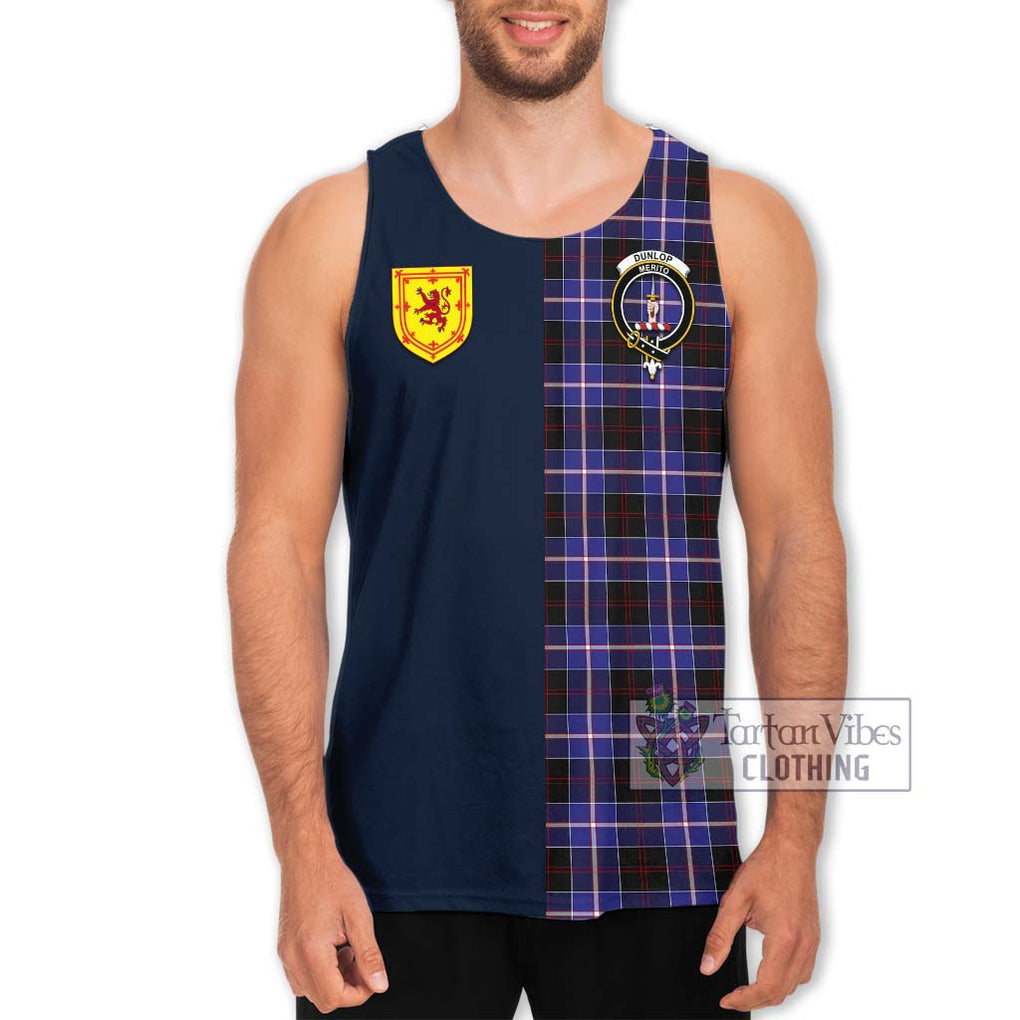 Tartan Vibes Clothing Dunlop Modern Tartan Men's Tank Top with Scottish Lion Royal Arm Half Style