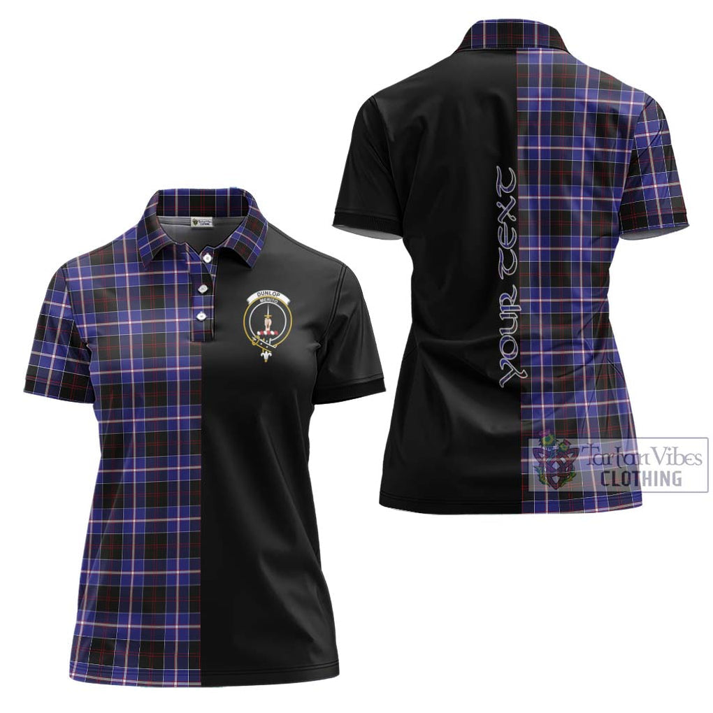 Dunlop Modern Tartan Women's Polo Shirt with Family Crest and Half Of Me Style Women - Tartanvibesclothing Shop