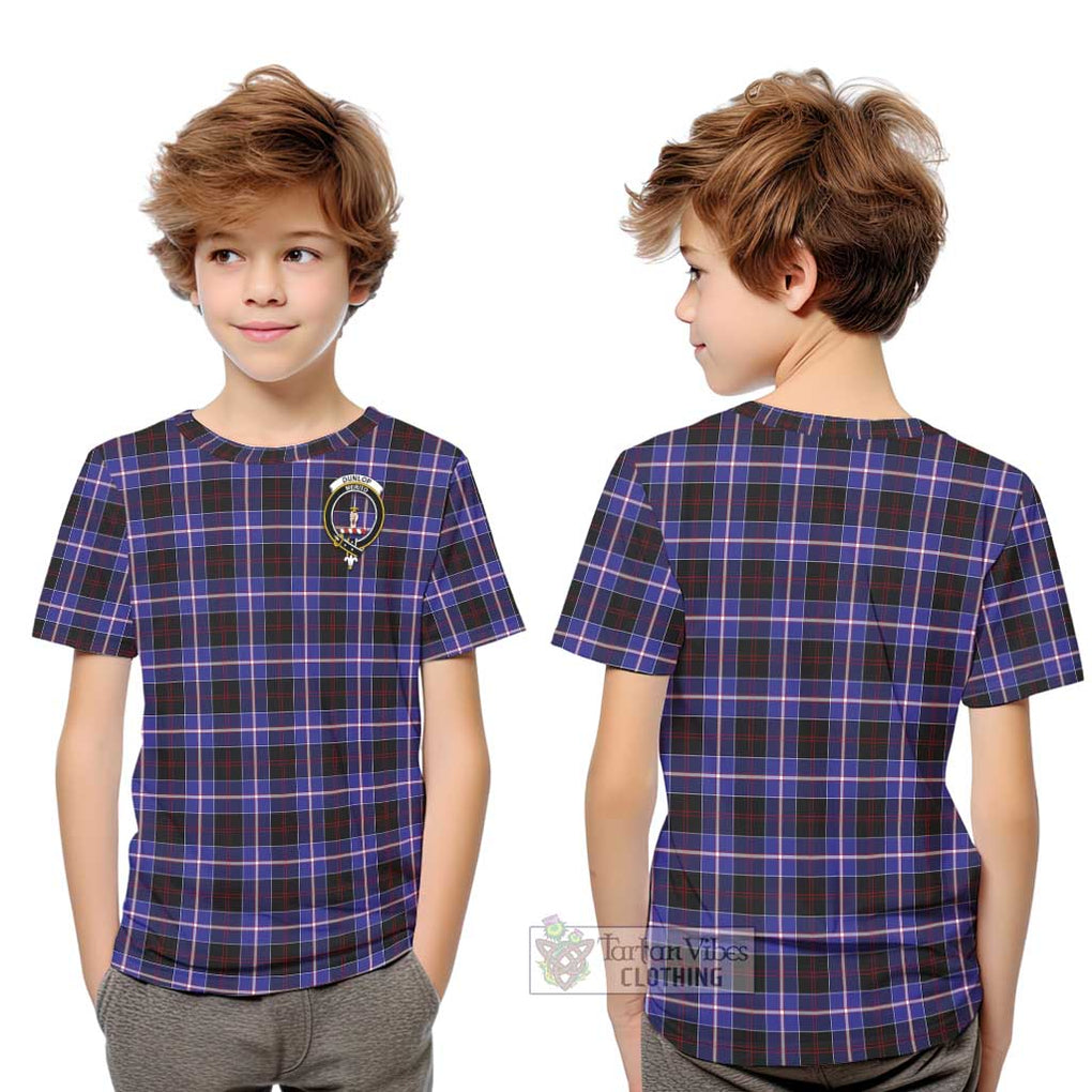 Dunlop Modern Tartan Kid T-Shirt with Family Crest Youth XL Size14 - Tartanvibesclothing Shop