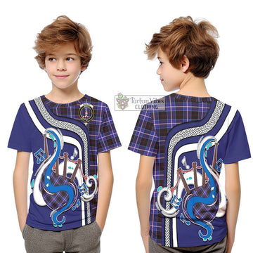 Dunlop Modern Tartan Kid T-Shirt with Epic Bagpipe Style