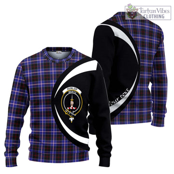 Dunlop Modern Tartan Ugly Sweater with Family Crest Circle Style