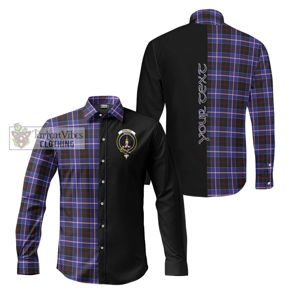 Dunlop Modern Tartan Long Sleeve Button Shirt with Family Crest and Half Of Me Style Men's Shirt S - Tartanvibesclothing Shop