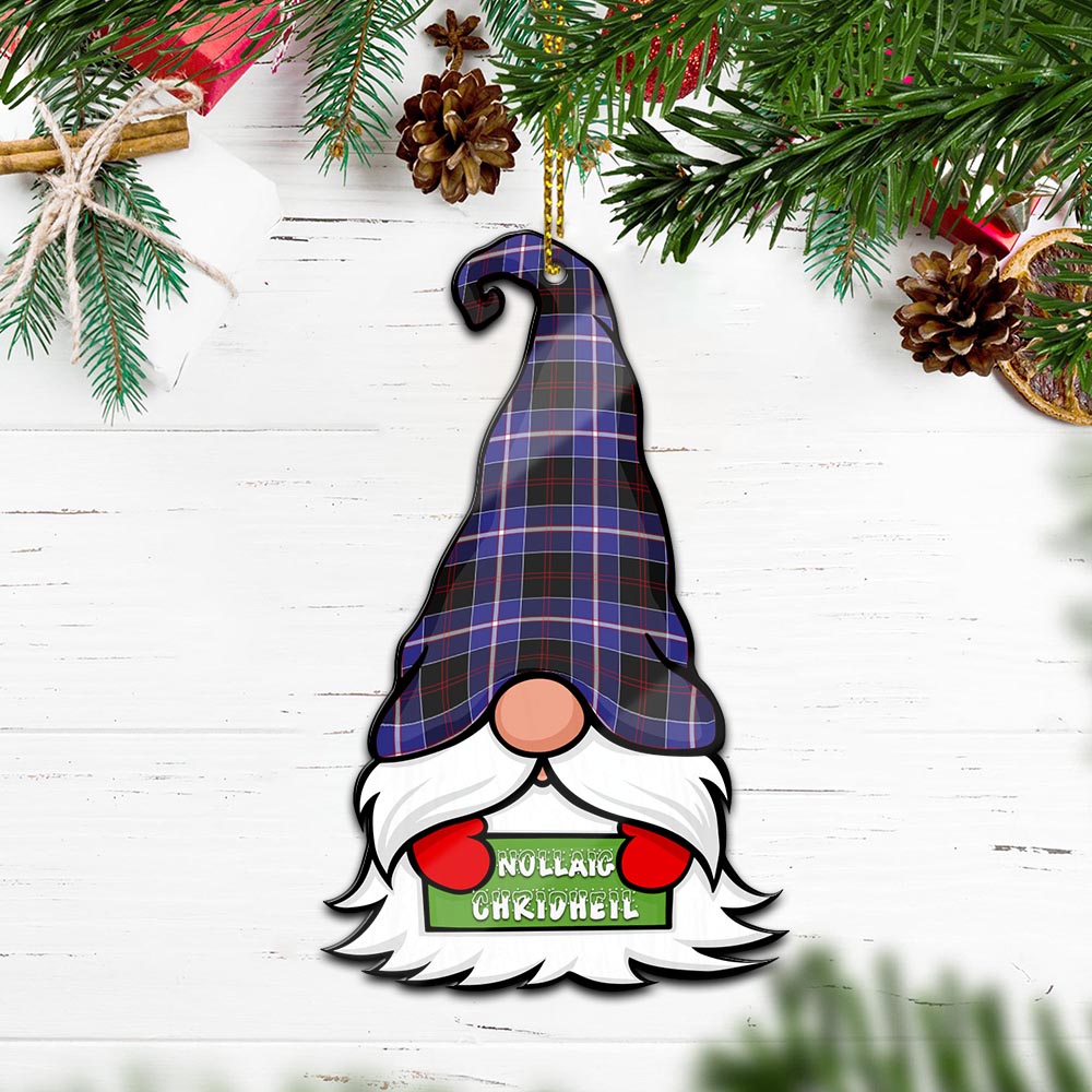 Dunlop Modern Gnome Christmas Ornament with His Tartan Christmas Hat Wood Ornament - Tartanvibesclothing
