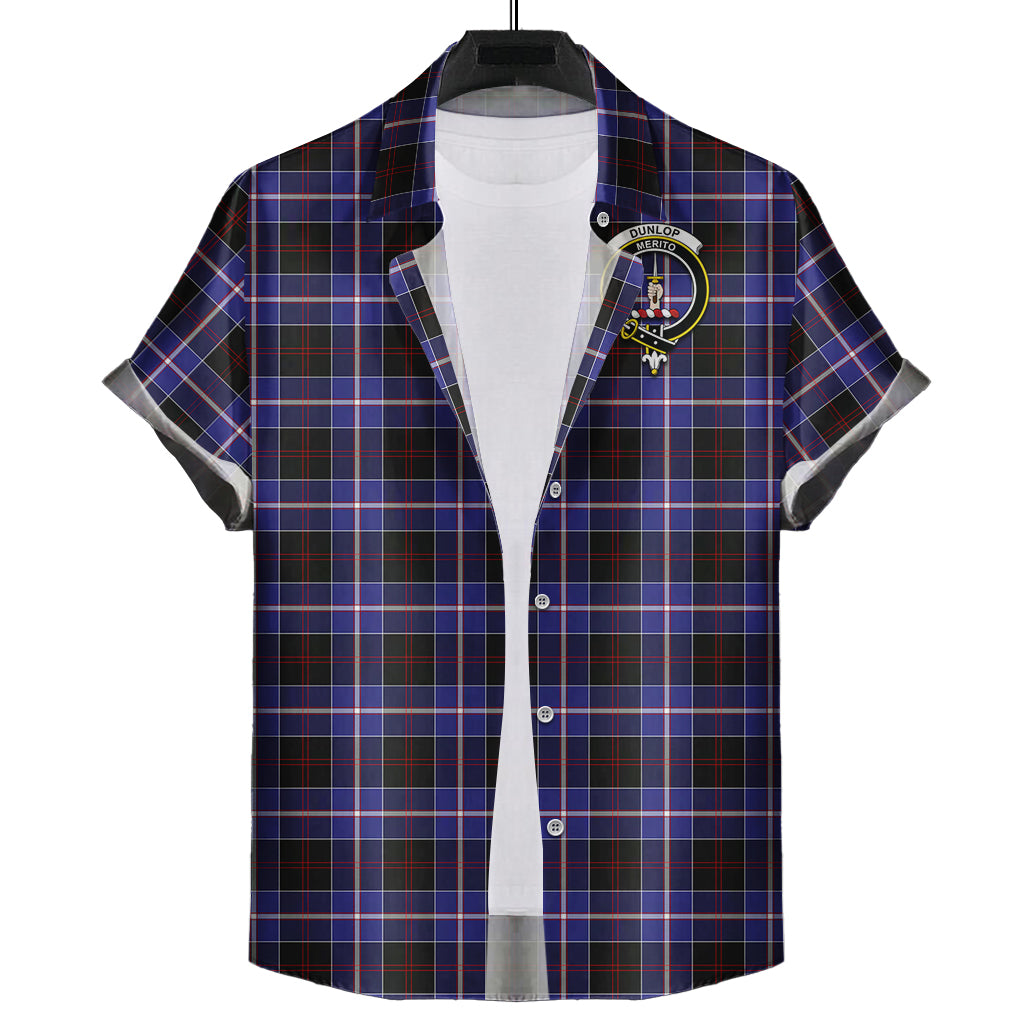 dunlop-modern-tartan-short-sleeve-button-down-shirt-with-family-crest