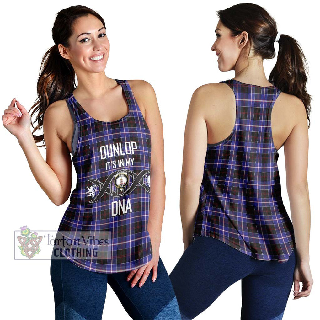 Dunlop Modern Tartan Women's Racerback Tanks with Family Crest DNA In Me Style 4XL - Tartanvibesclothing Shop