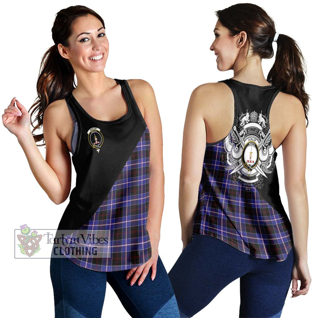 Dunlop Modern Tartan Women's Racerback Tanks with Family Crest and Military Logo Style 4XL - Tartanvibesclothing Shop