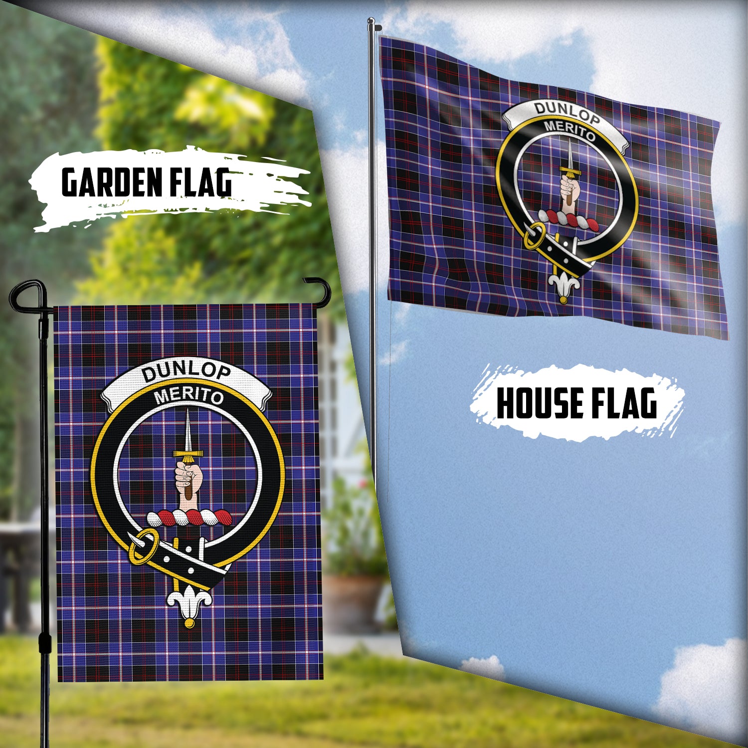 dunlop-modern-tartan-flag-with-family-crest