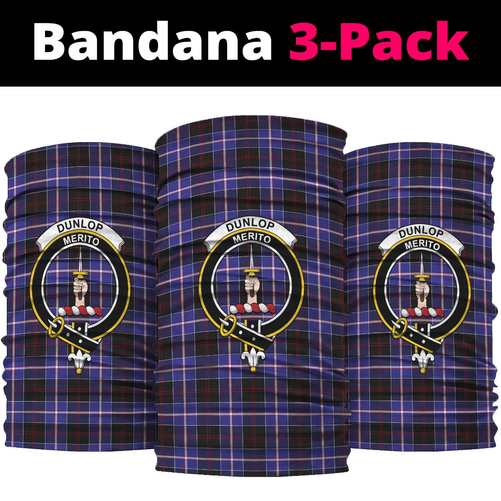 Dunlop Modern Tartan Neck Gaiters, Tartan Bandanas, Tartan Head Band with Family Crest One Size - Tartanvibesclothing