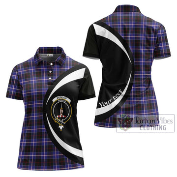 Dunlop Modern Tartan Women's Polo Shirt with Family Crest Circle Style